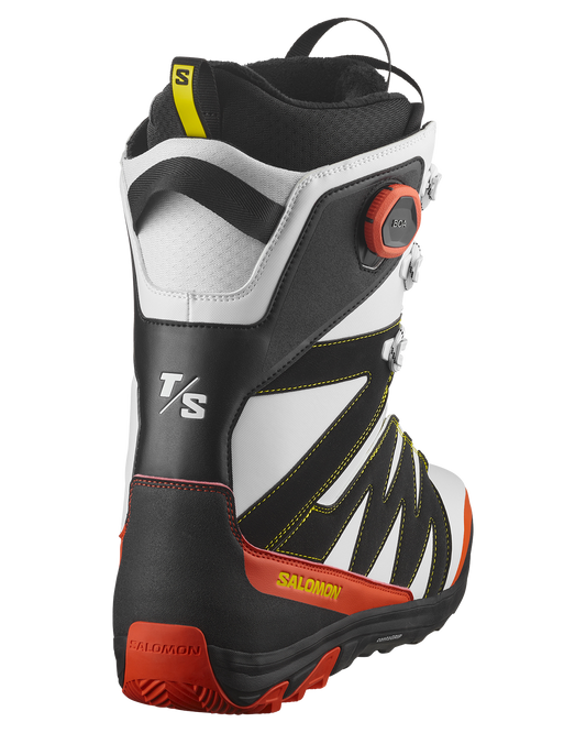 Salomon X Approach Lace Sj Boa Torment Snowboard Boots - White / Cherry Tomato / Black Unisex Snowboard Boots - Trojan Wake Ski Snow