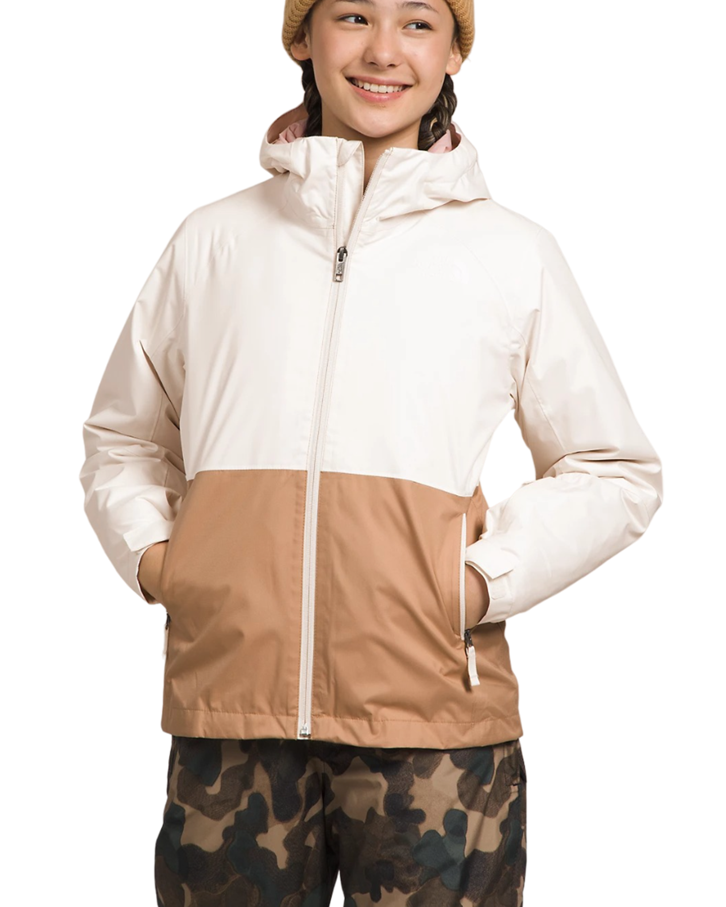 The North Face Girls' Freedom Triclimate® Snow Jacket - Gardenia White Kids' Snow Jackets - Trojan Wake Ski Snow