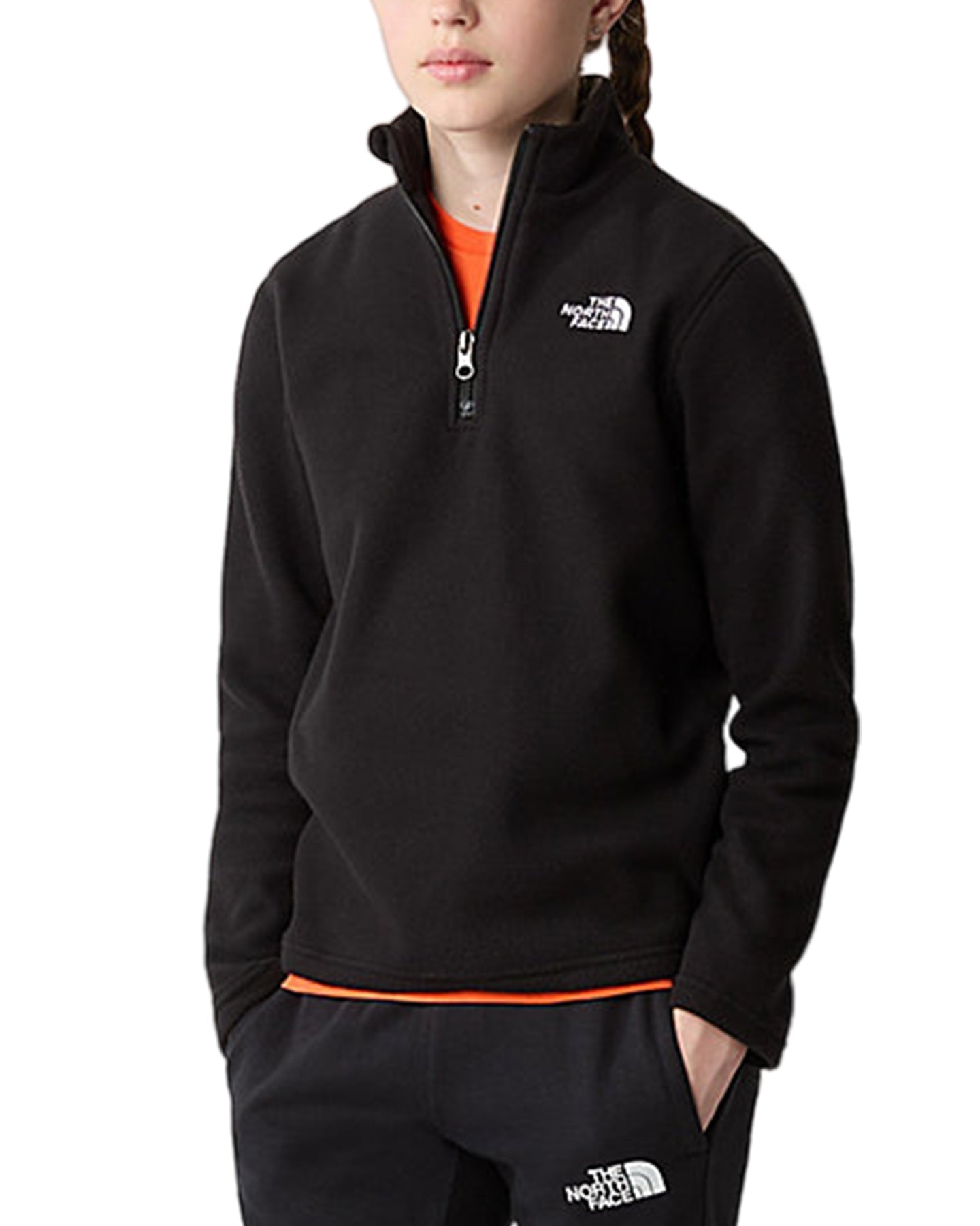 The North Face Teen Glacier 1/4 Zip Pullover - Tnf Black Kids' Fleece - Trojan Wake Ski Snow