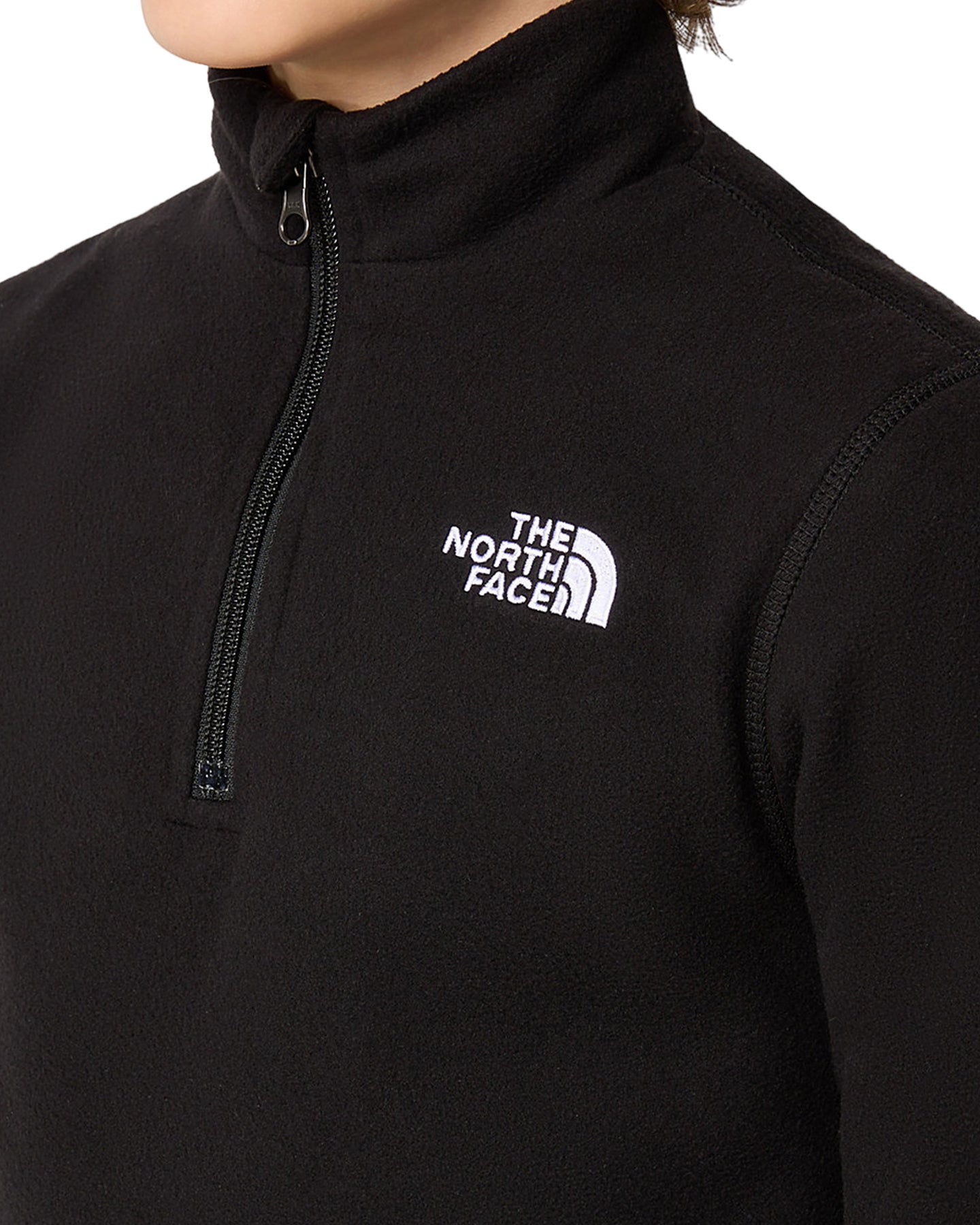 The North Face Teen Glacier 1/4 Zip Pullover - Tnf Black Kids' Fleece - Trojan Wake Ski Snow