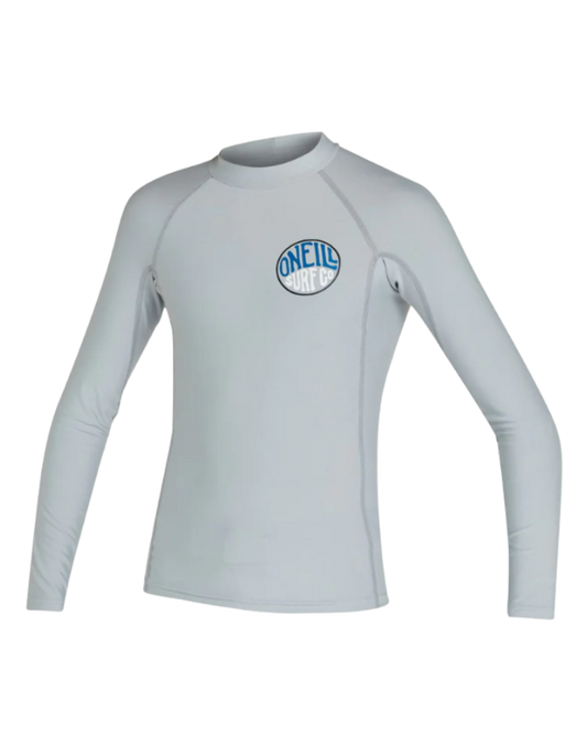 O'Neill Boys Reactor UV LS Rash Vest - Cool Grey Rashies - Trojan Wake Ski Snow