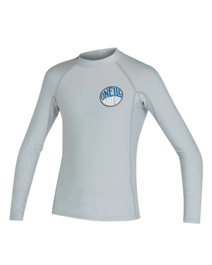O'Neill Boys Reactor UV LS Rash Vest - Cool Grey Rashies - Trojan Wake Ski Snow
