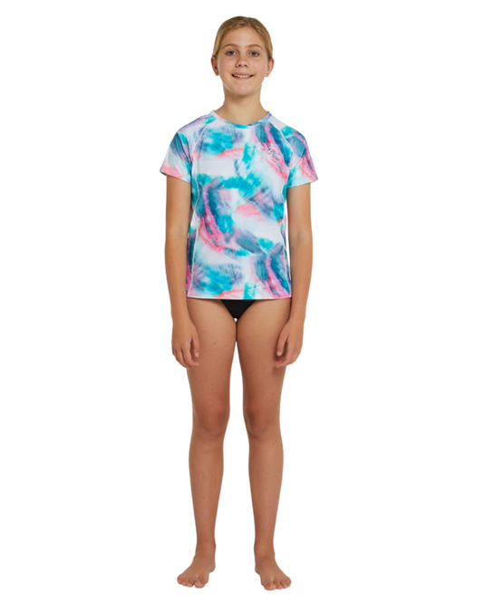 O'Neill Girls Bahia UV SS Rash Tee - Wvdy/Wvdy Rashies - Trojan Wake Ski Snow