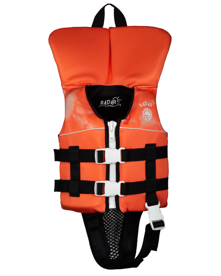 Radar TRA L50s Girl Vest w / Collar - Bubble Gum Swirl Life Jackets - Trojan Wake Ski Snow