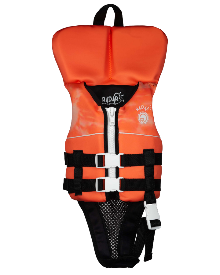 Radar TRA L50s Girl Vest w / Collar - Bubble Gum Swirl Life Jackets - Trojan Wake Ski Snow