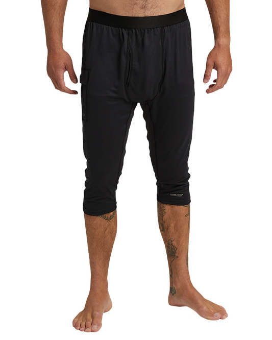 Burton Men's Midweight X Base Layer Three-Quarter Boot Pants - True Black Men's Thermal Bottoms - Trojan Wake Ski Snow