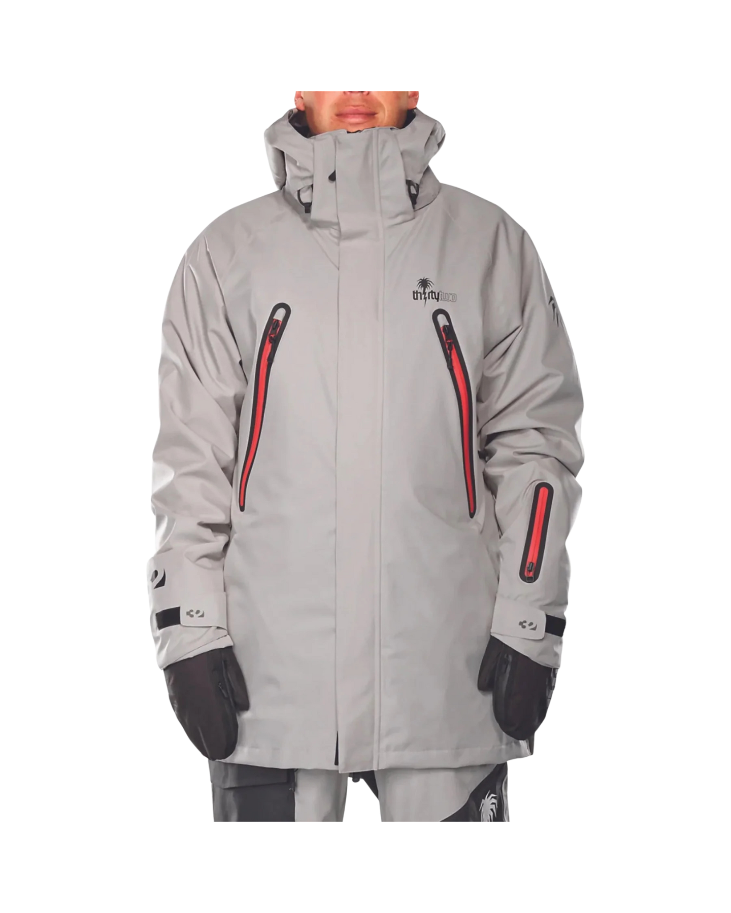 Thirtytwo Spring Break Pintail Powder Parka - Gravel Men's Snow Jackets - Trojan Wake Ski Snow
