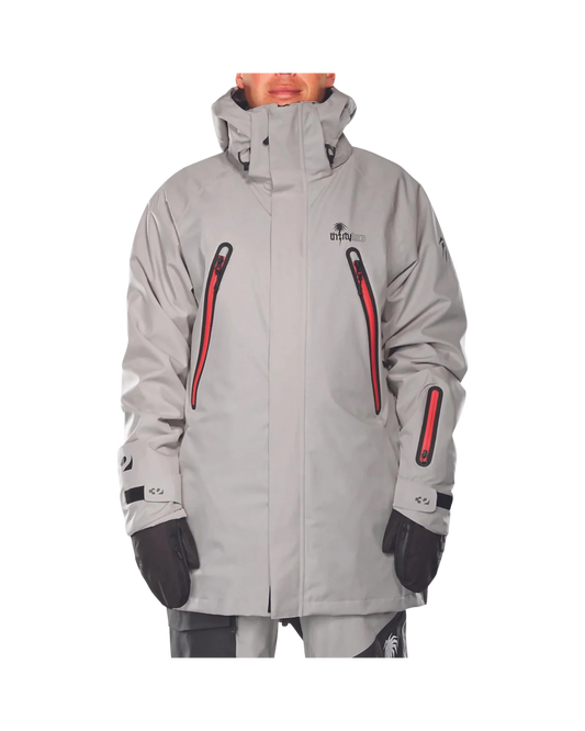 Thirtytwo Spring Break Pintail Powder Parka - Gravel Unisex Jackets - Trojan Wake Ski Snow