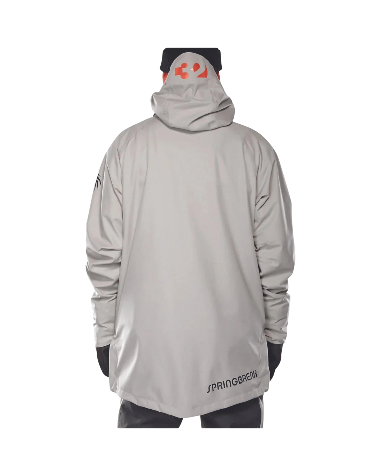 Thirtytwo Spring Break Pintail Powder Parka - Gravel Men's Snow Jackets - Trojan Wake Ski Snow