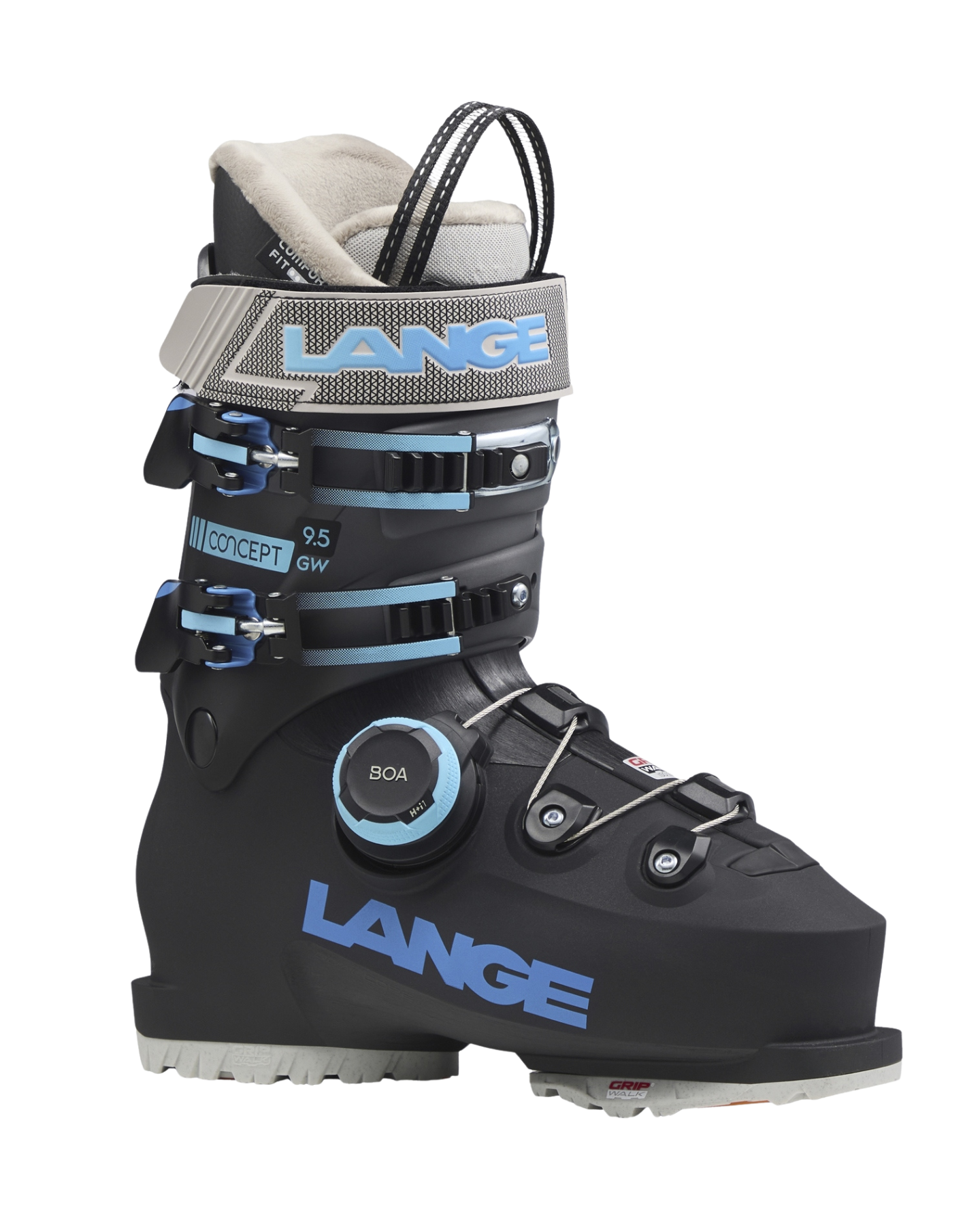 Lange Women's Concept 9.5 GW BOA® Snow Ski Boots - Black/Blue Women's Snow Ski Boots - Trojan Wake Ski Snow