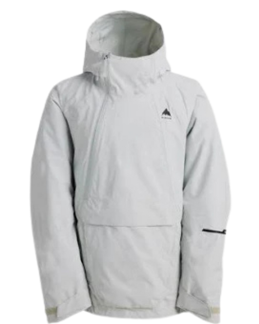 Burton Men's Reserve 2L Relaxed Snow Anorak - Gray Cloud Men's Snow Jackets - Trojan Wake Ski Snow
