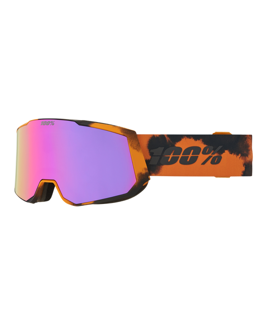100% Snowcraft Xl Goggle Bleach - Hiper Dark Smoke W/ Purple Mirror - 2024 Snow Goggles - Mens - Trojan Wake Ski Snow