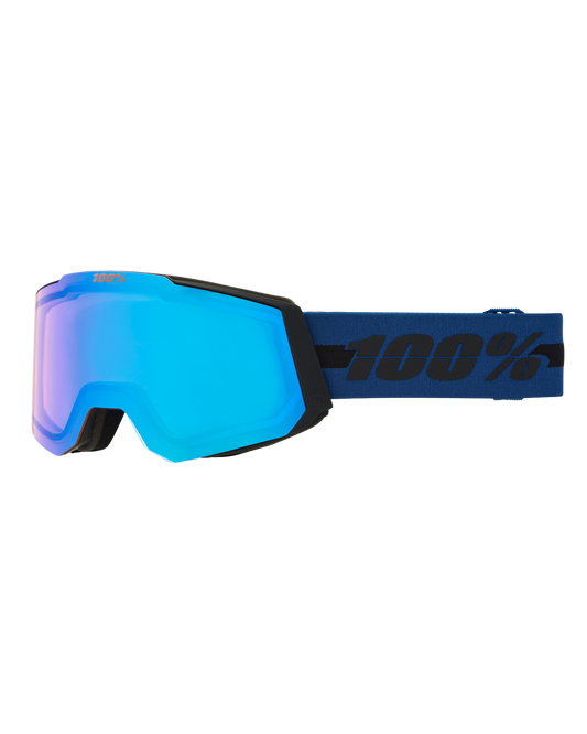100% Snowcraft Goggle Dusty - Hiper Vermillion-Rose W/ Blue Mirror - 2024 Men's Snow Goggles - Trojan Wake Ski Snow