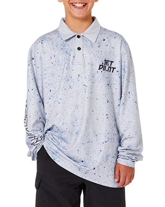 Jetpilot Venture Youth Fishing Shirt - Grey - 2024 Shirts & Tops - Trojan Wake Ski Snow
