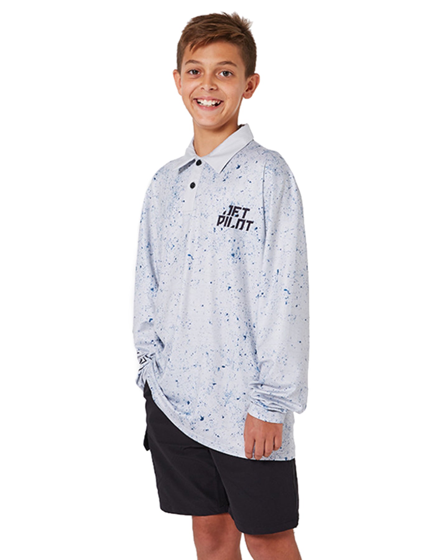 Jetpilot Venture Youth Fishing Shirt - Grey - 2024 Shirts - Kids - Trojan Wake Ski Snow