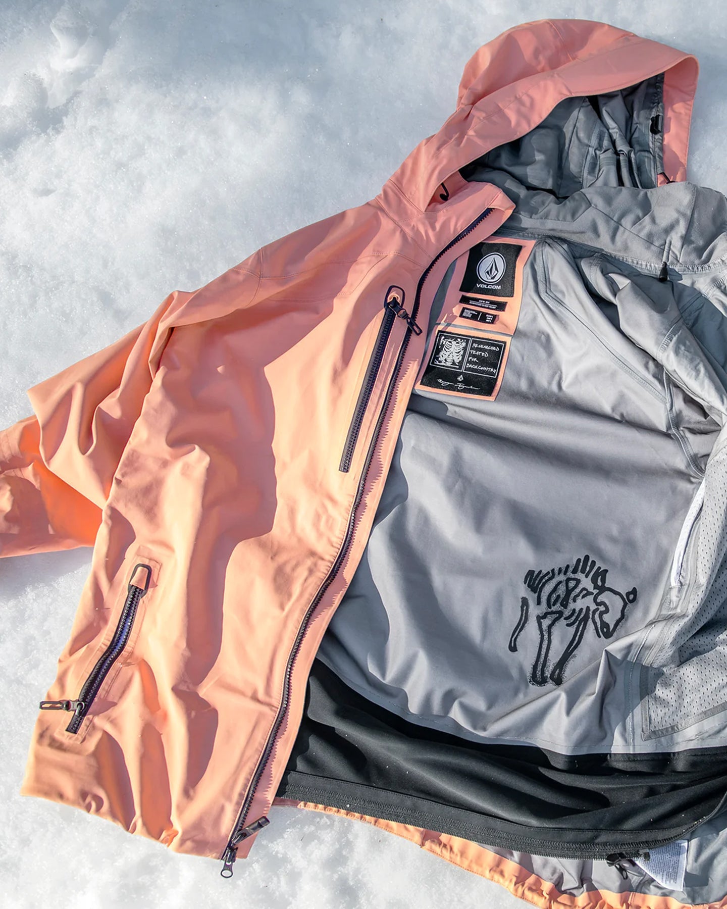 Volcom Guch Stretch Gore Jacket - Peach Men's Snow Jackets - Trojan Wake Ski Snow