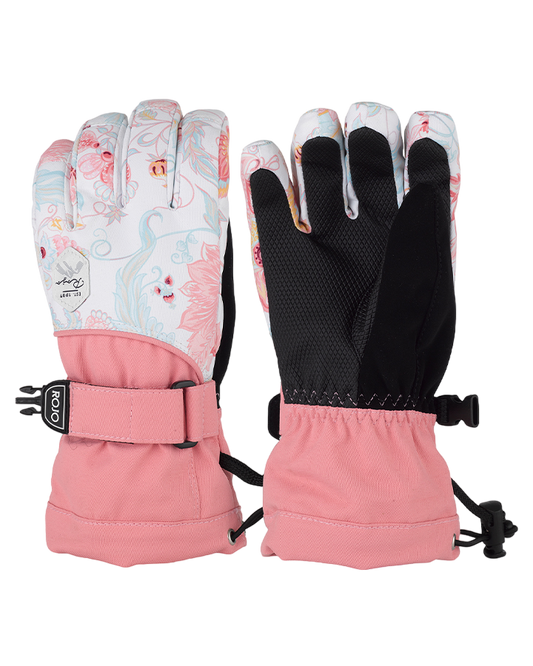 Rojo Maximise Girl's Snow Glove - Royale Snow White - 2023 Kids' Snow Gloves & Mittens - Trojan Wake Ski Snow