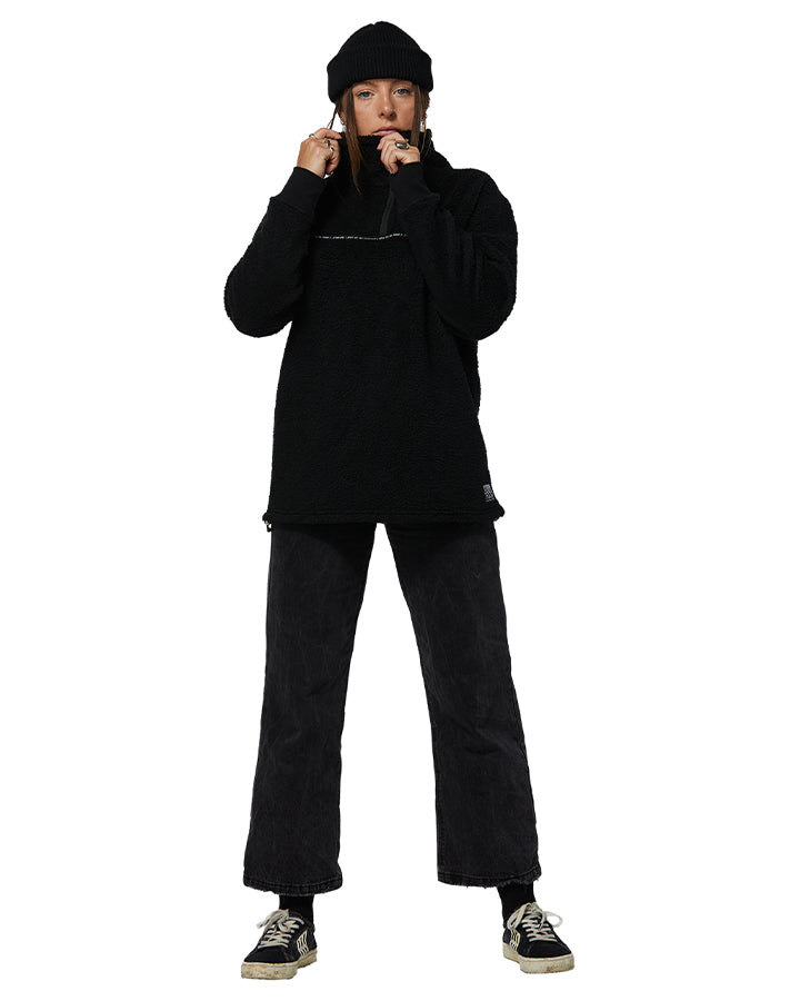 Rojo Jojo Women's Funnel Fleece - True Black - 2023 Hoodies & Sweatshirts - Trojan Wake Ski Snow