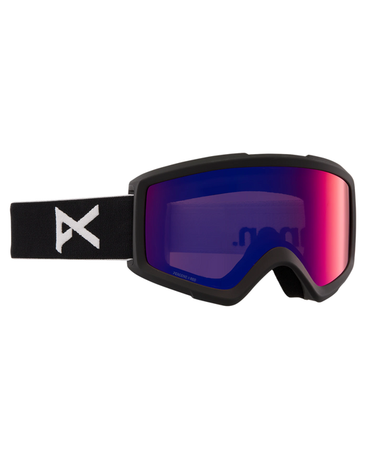 Anon Helix 2.0 Snow Goggles + Bonus Lens - Black/Perceive Sunny Red Lens Men's Snow Goggles - Trojan Wake Ski Snow