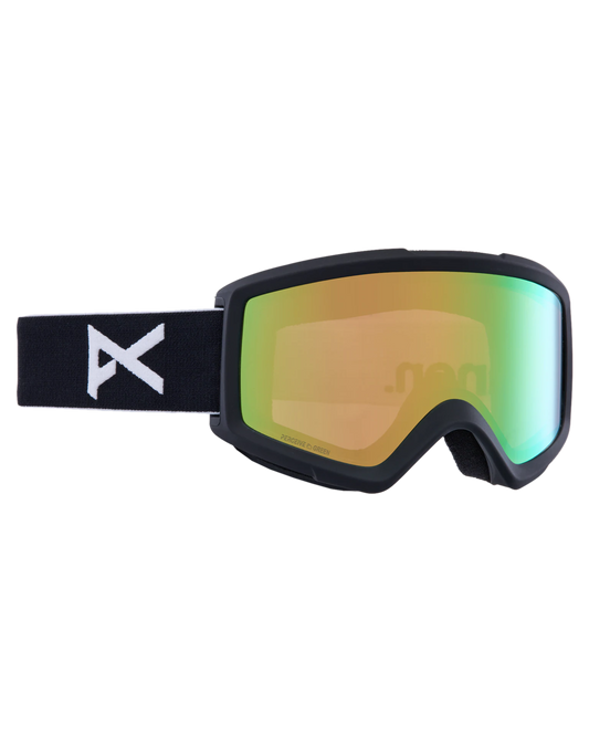 Anon Helix 2.0 Snow Goggles + Bonus Lens - Black/Perceive Variable Green Lens Men's Snow Goggles - Trojan Wake Ski Snow
