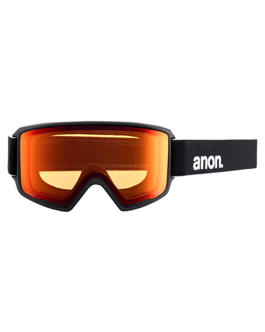 Anon M3 Low Bridge Fit Snow Goggles + Bonus Lens + MFI - Black / Perceive Sunny Red Men's Snow Goggles - Trojan Wake Ski Snow