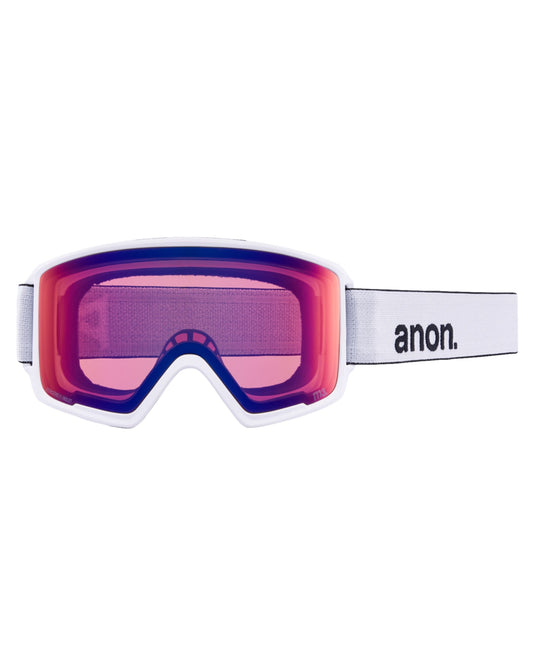 Anon M3 Low Bridge Fit Snow Goggles + Bonus Lens + MFI - White / Perceive Sunny Onyx Men's Snow Goggles - Trojan Wake Ski Snow
