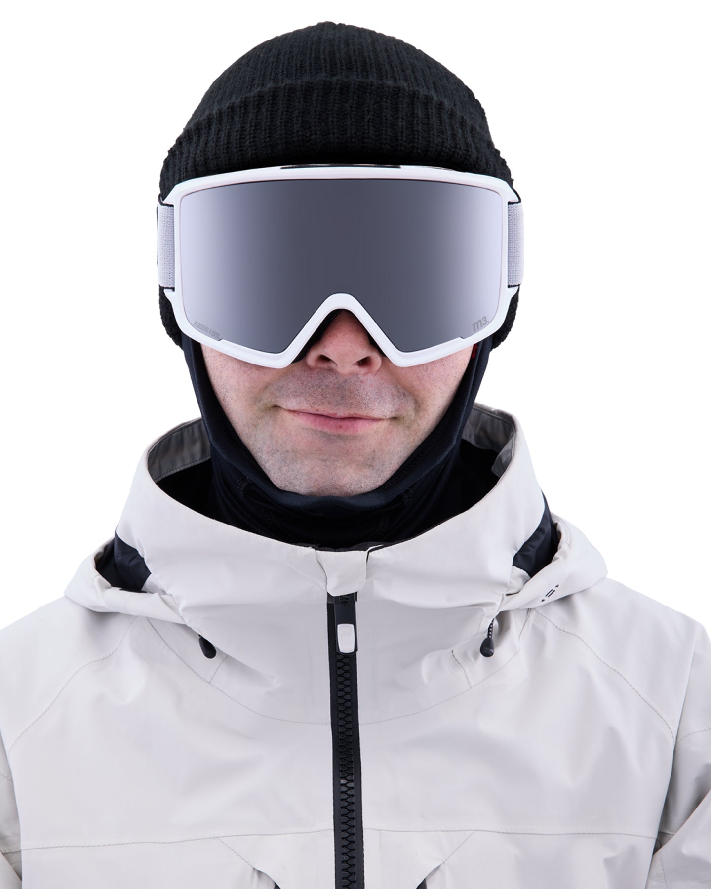 Anon M3 Low Bridge Fit Snow Goggles + Bonus Lens + MFI - White / Perceive Sunny Onyx Men's Snow Goggles - Trojan Wake Ski Snow