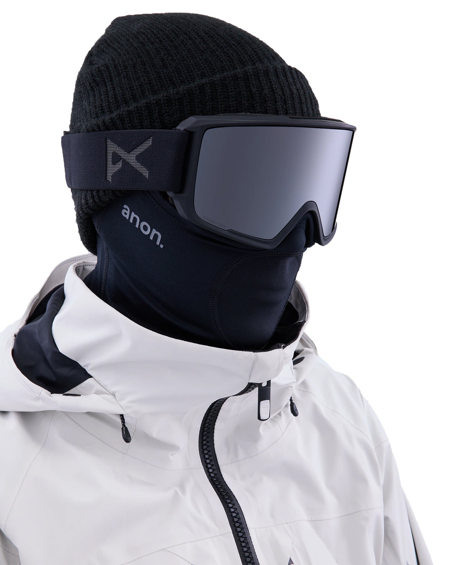 Anon M3 Snow Goggles + Bonus Lens + Mfi® Face Mask - Smoke/Perceive Sunny Onyx Lens Men's Snow Goggles - Trojan Wake Ski Snow