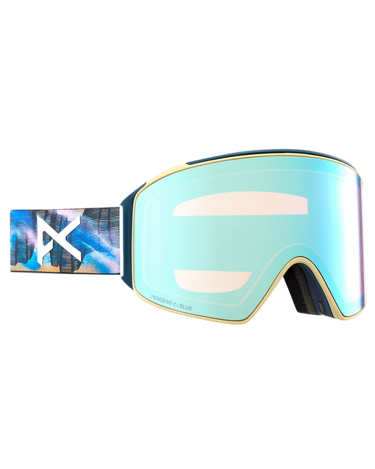 Anon M4 Cylindrical Low Bridge Snow Goggles + Bonus Lens + Mfi® Face Mask - Chet Malinow/Perceive Variable Blue Lens Snow Goggles - Mens - Trojan Wake Ski Snow