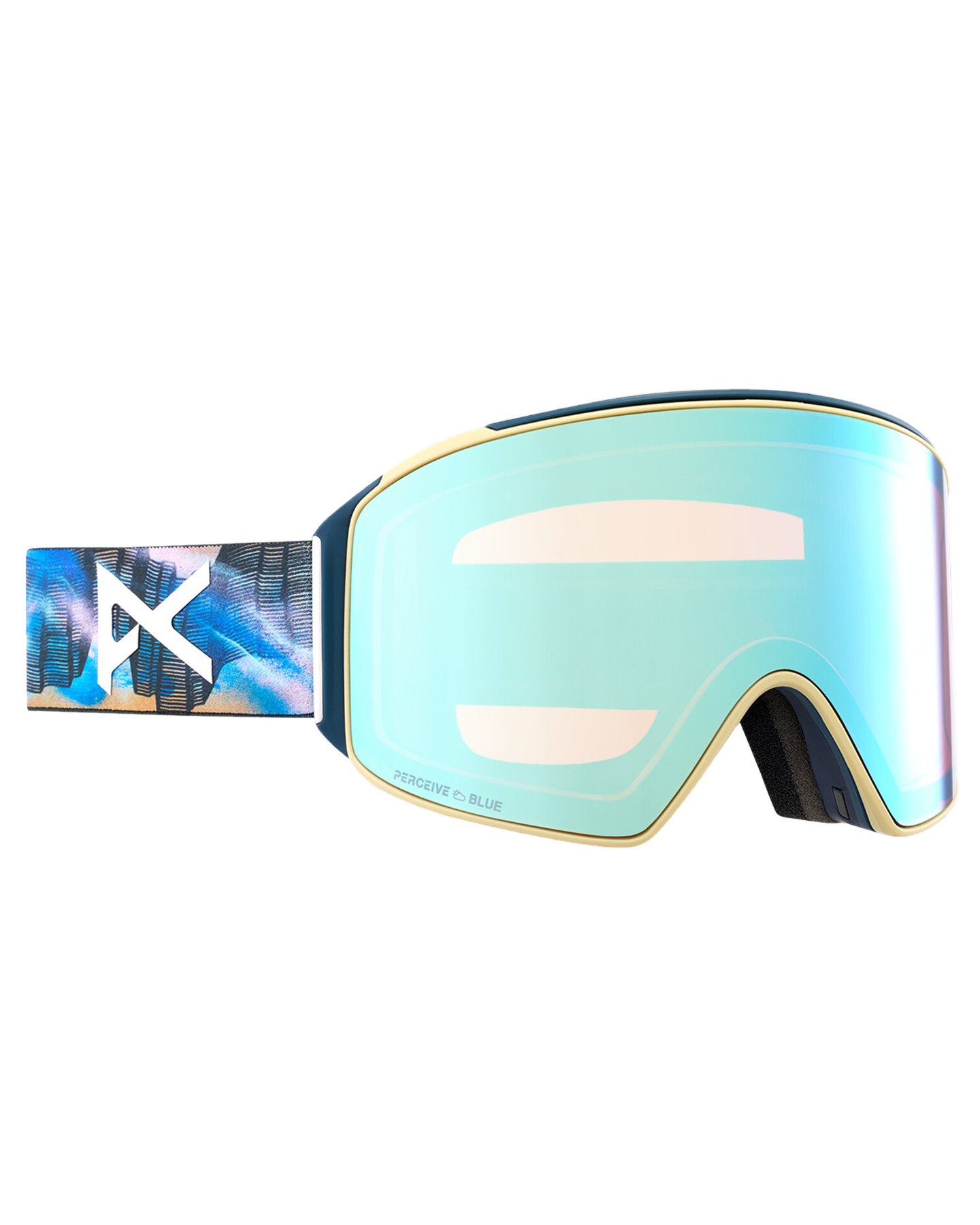 Anon M4 Cylindrical Low Bridge Snow Goggles + Bonus Lens + Mfi® Face Mask - Chet Malinow/Perceive Variable Blue Lens Men's Snow Goggles - Trojan Wake Ski Snow