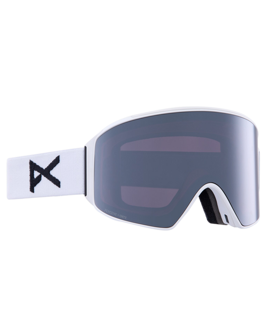 Anon M4 Cylindrical Low Bridge Snow Goggles + Bonus Lens + Mfi® Face Mask - Smoke/Perceive Sunny Onyx Lens Men's Snow Goggles - Trojan Wake Ski Snow