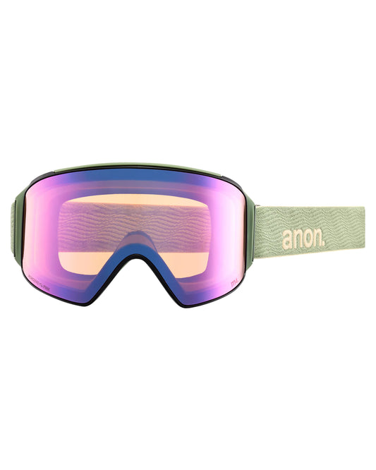 Anon M4 Cylindrical Snow Goggles + Bonus Lens + Mfi® Face Mask - Hedge/Perceive Variable Green Lens Snow Goggles - Mens - Trojan Wake Ski Snow