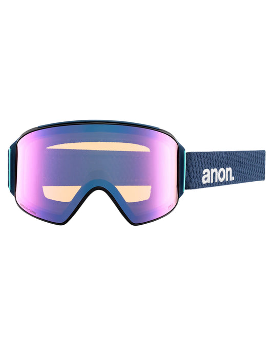 Anon M4 Cylindrical Snow Goggles + Bonus Lens + Mfi® Face Mask - Nightfall/Perceive Variable Blue Lens Men's Snow Goggles - Trojan Wake Ski Snow