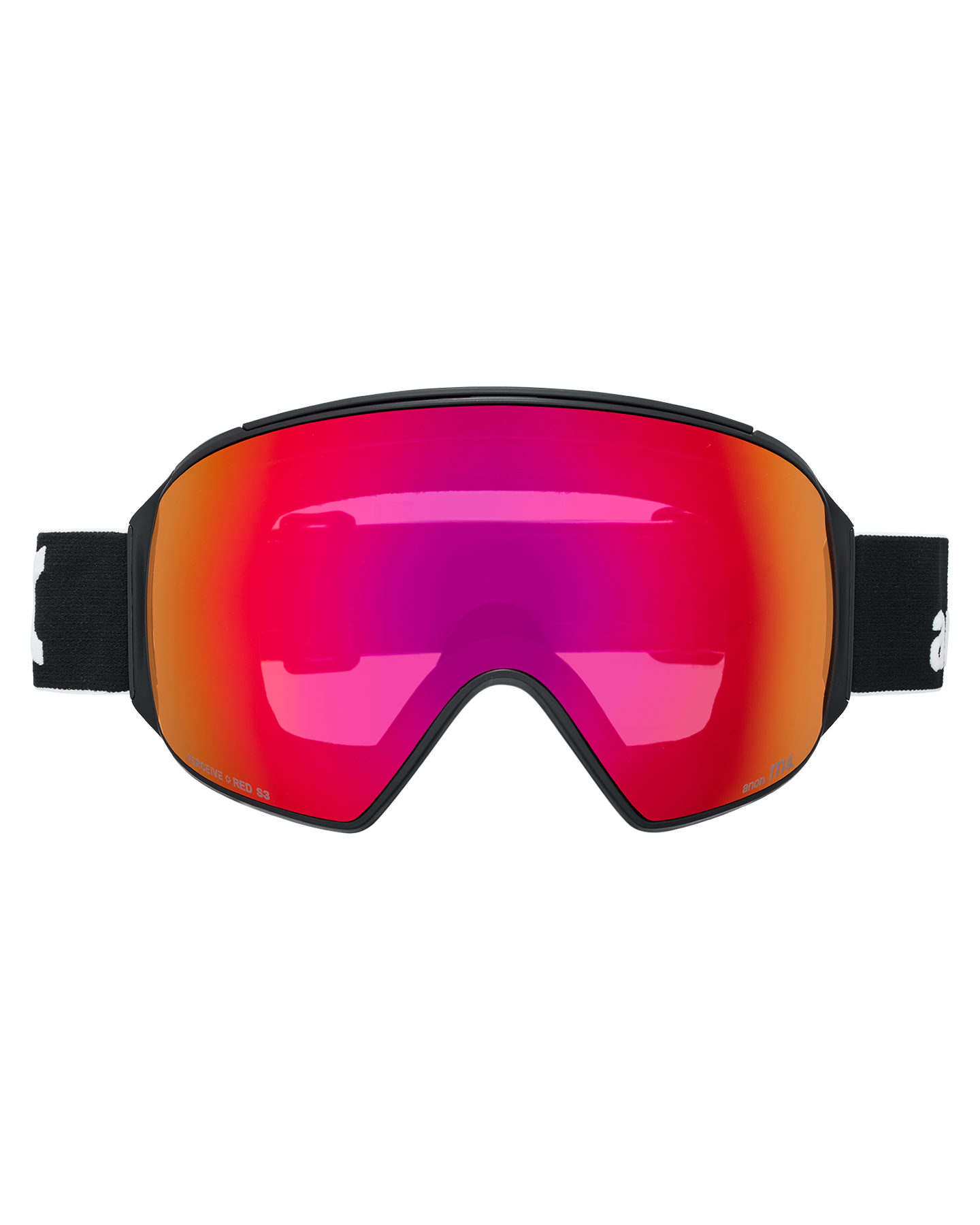 Anon M4 (Toric) Low Bridge Snow Goggles + Bonus Lens + MFI® Face Mask - Black/Perceive Sunny Red Unisex Snow Goggles - Trojan Wake Ski Snow