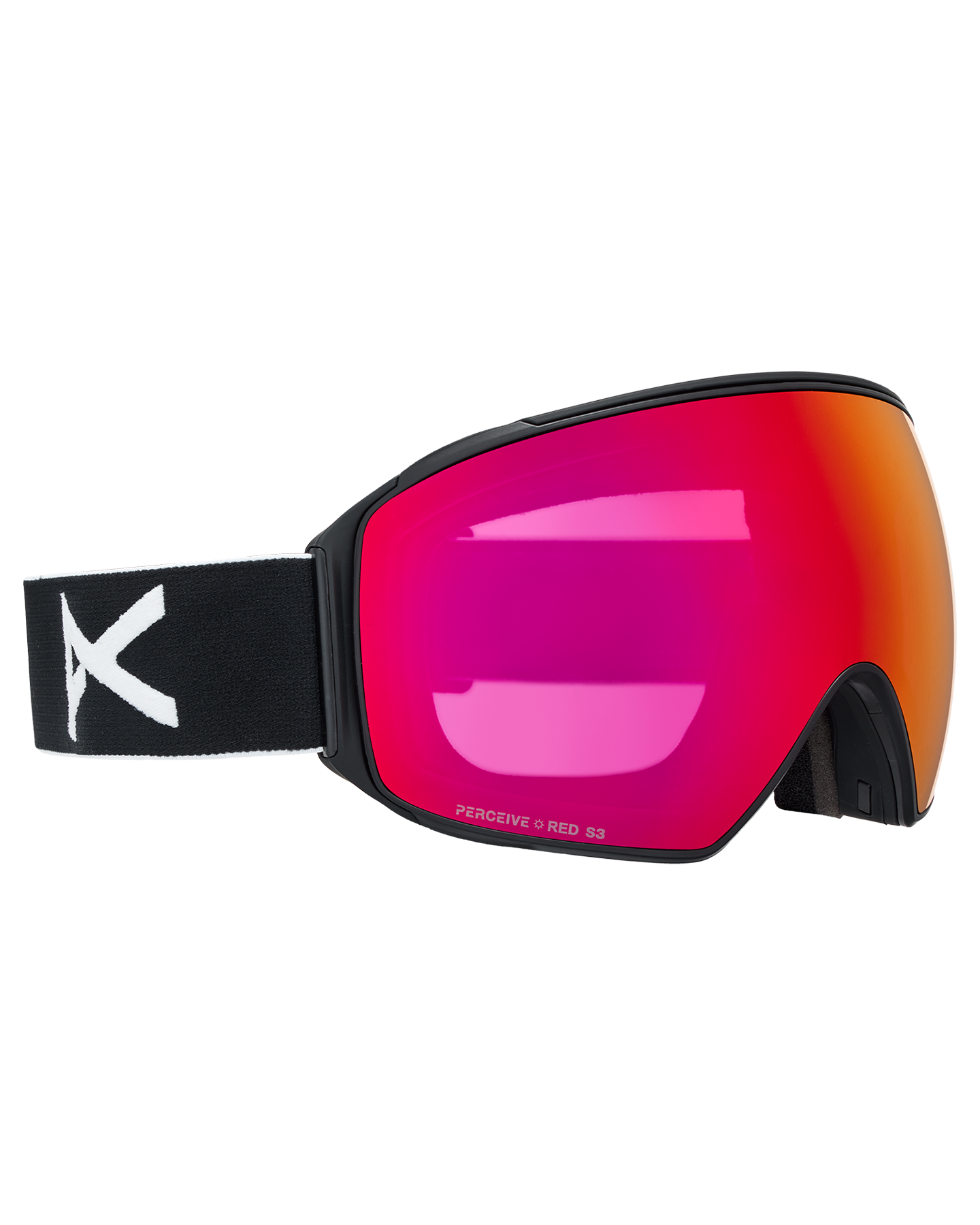 Anon M4 (Toric) Low Bridge Snow Goggles + Bonus Lens + MFI® Face Mask - Black/Perceive Sunny Red Unisex Snow Goggles - Trojan Wake Ski Snow