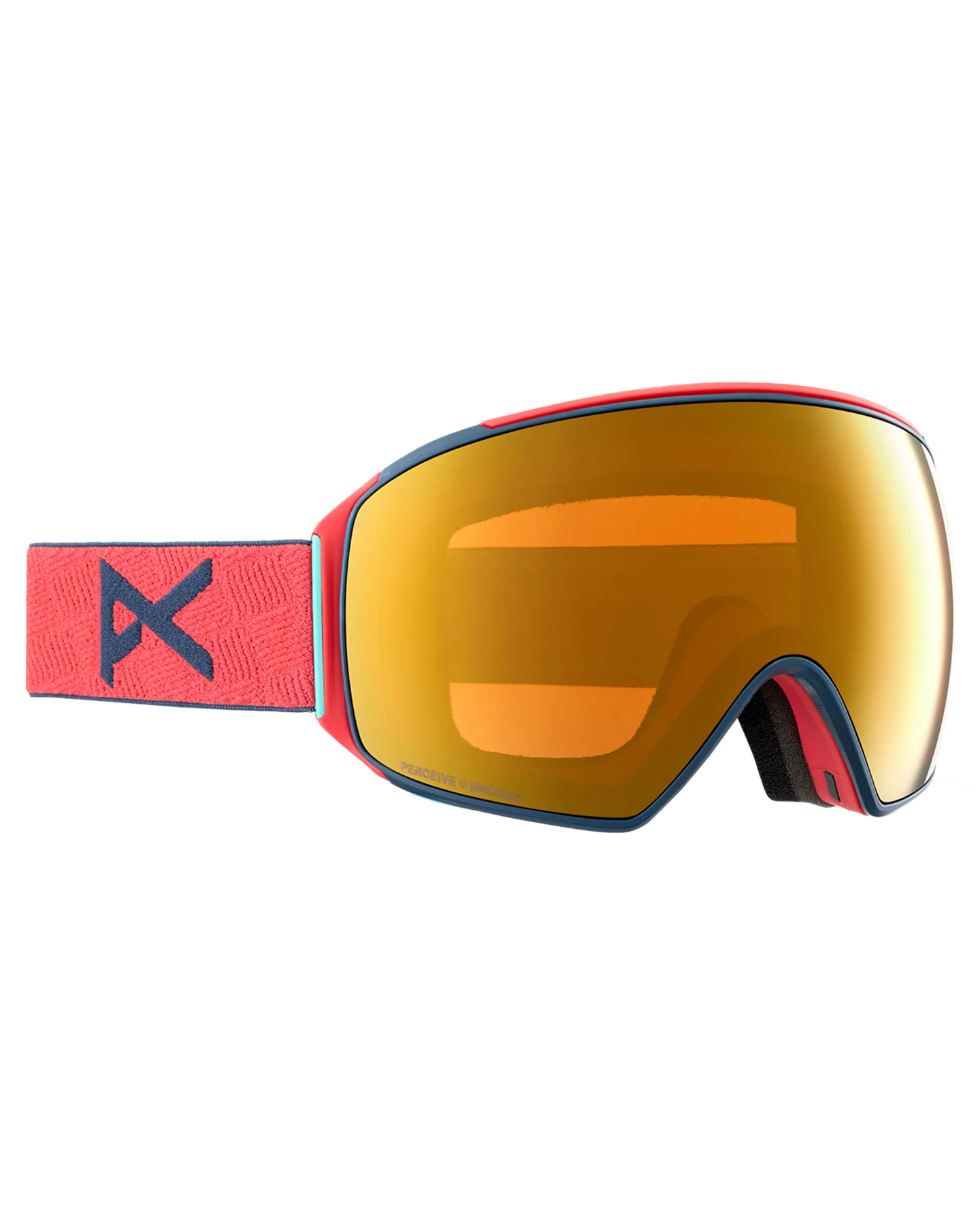 Anon M4 Toric Low Bridge Snow Goggles + Bonus Lens + Mfi® Face Mask - Coral/Perceive Sunny Bronze Lens Snow Goggles - Mens - Trojan Wake Ski Snow