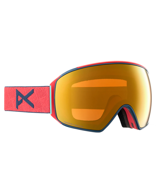 Anon M4 Toric Low Bridge Snow Goggles + Bonus Lens + Mfi® Face Mask - Coral/Perceive Sunny Bronze Lens Men's Snow Goggles - Trojan Wake Ski Snow