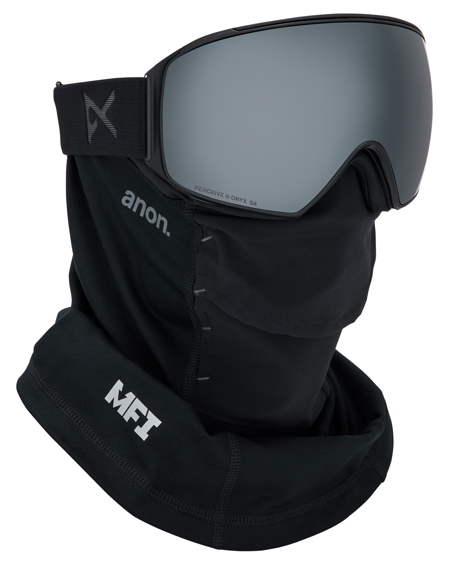 Anon M4 (Toric) Low Bridge Snow Goggles + Bonus Lens + MFI® Face Mask - Smoke/Perceive Sunny Onyx Unisex Snow Goggles - Trojan Wake Ski Snow