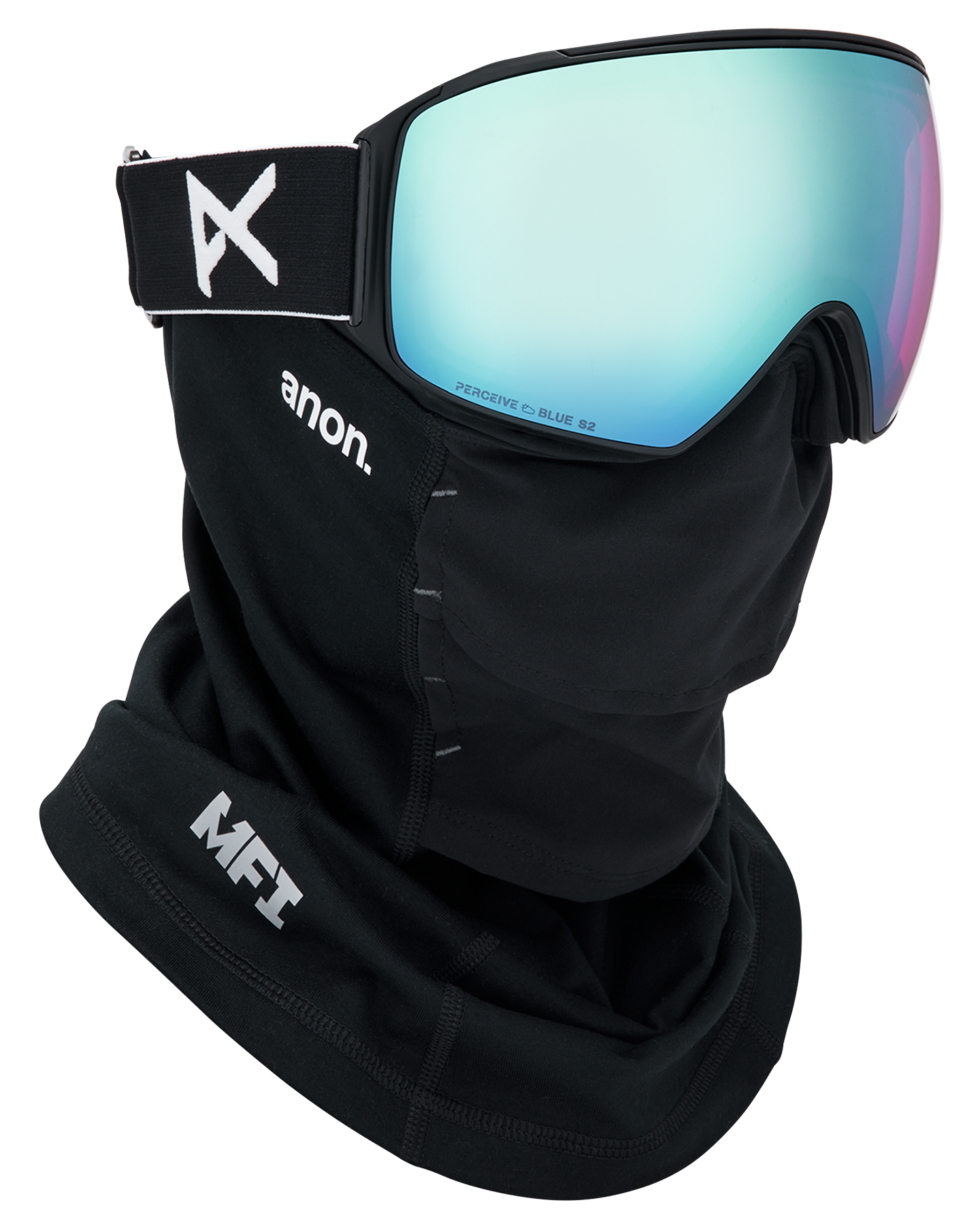 Anon M4 (Toric) Low Bridge Snow Goggles + Bonus Lens + MFI® Face Mask - Black/Perceive Variable Blue Unisex Snow Goggles - Trojan Wake Ski Snow