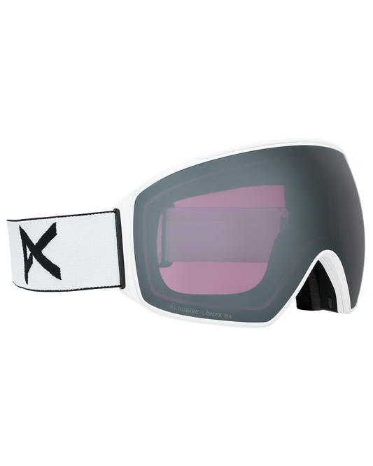 Anon M4 (Toric) Low Bridge Snow Goggles + Bonus Lens + MFI® Face Mask - White/Perceive Sunny Onyx Unisex Snow Goggles - Trojan Wake Ski Snow