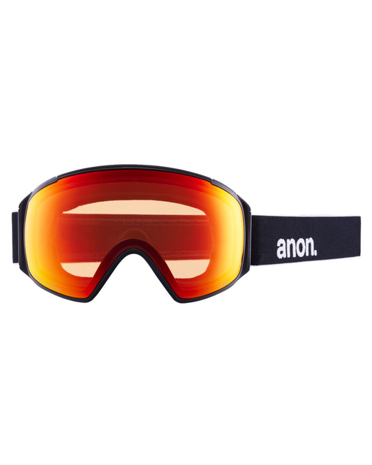 Anon M4S Toric Low Bridge Fit Snow Goggles + Bonus Lens + MFI - Black / Perceive Sunny Red Men's Snow Goggles - Trojan Wake Ski Snow