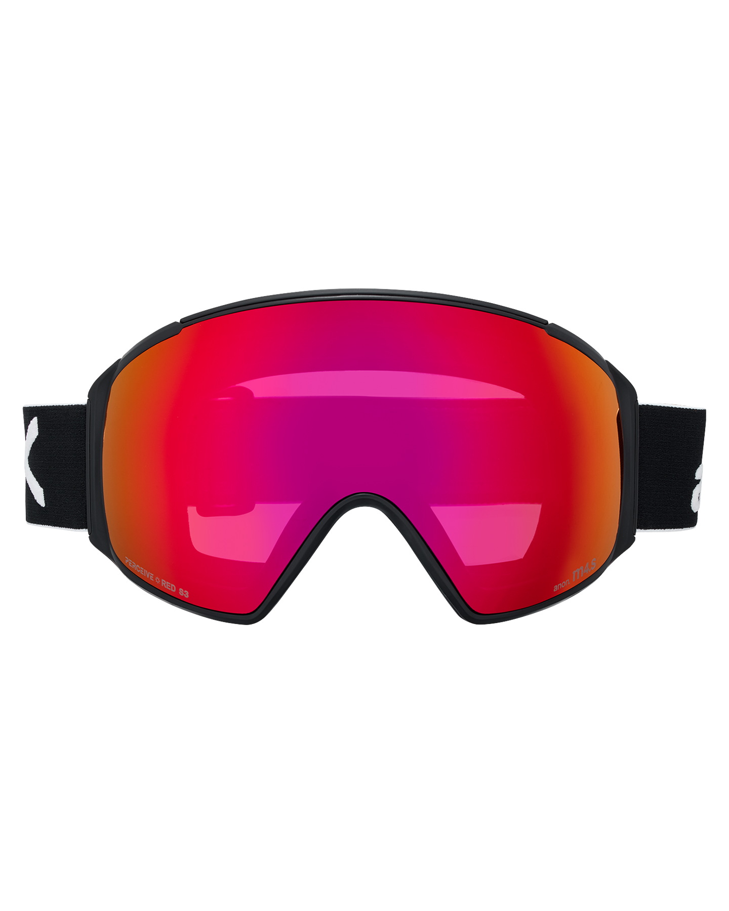 Anon M4S (Toric) Low Bridge Snow Goggles + Bonus Lens + MFI® Face Mask - Black/Perceive Sunny Red Unisex Snow Goggles - Trojan Wake Ski Snow