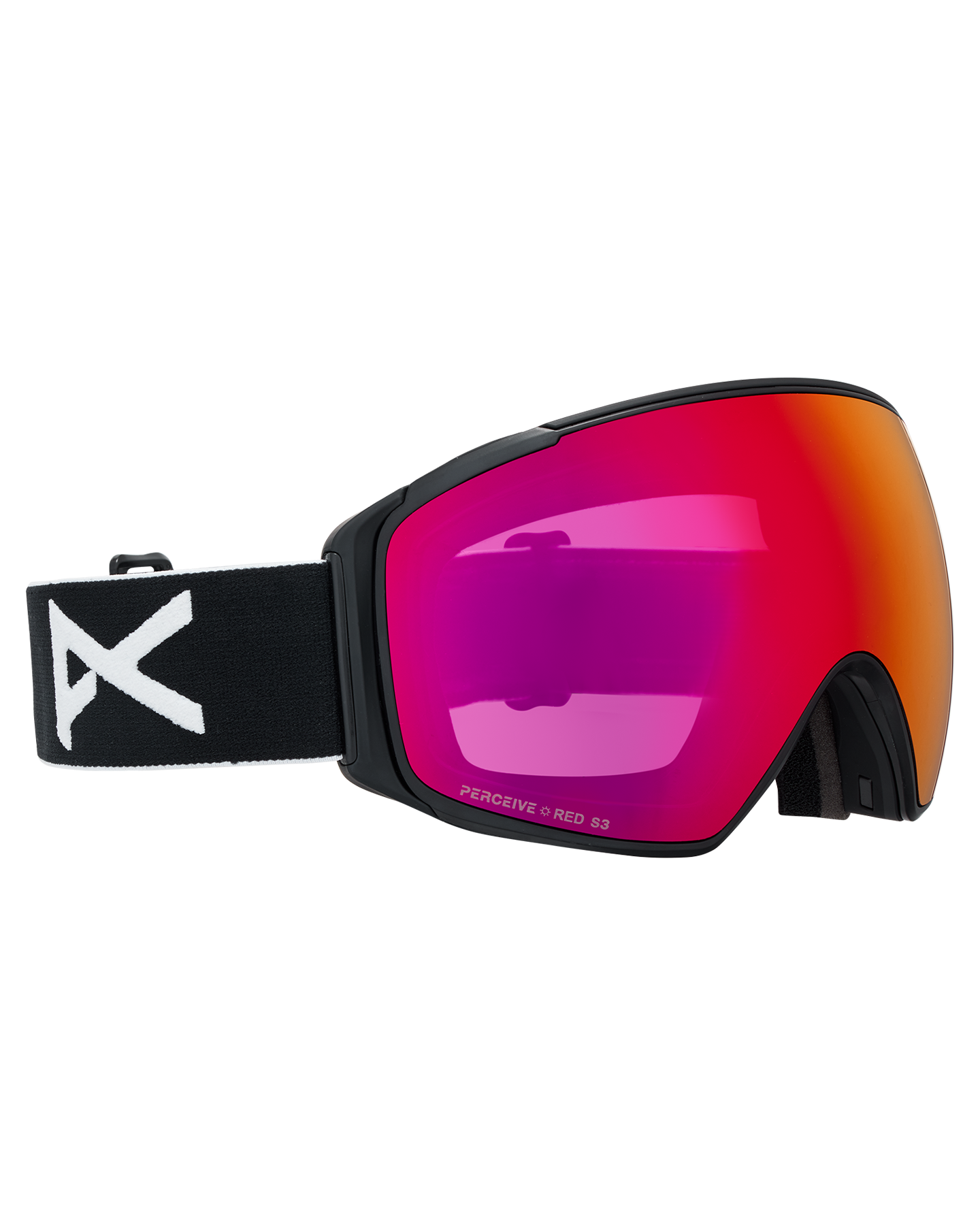 Anon M4S (Toric) Low Bridge Snow Goggles + Bonus Lens + MFI® Face Mask - Black/Perceive Sunny Red Unisex Snow Goggles - Trojan Wake Ski Snow
