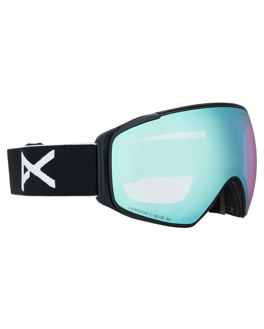 Anon M4S (Toric) Low Bridge Snow Goggles + Bonus Lens + MFI® Face Mask - Black/Perceive Variable Blue Unisex Snow Goggles - Trojan Wake Ski Snow