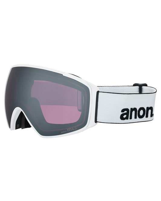 Anon M4S (Toric) Low Bridge Snow Goggles + Bonus Lens + MFI® Face Mask - White/Perceive Sunny Onyx Unisex Snow Goggles - Trojan Wake Ski Snow
