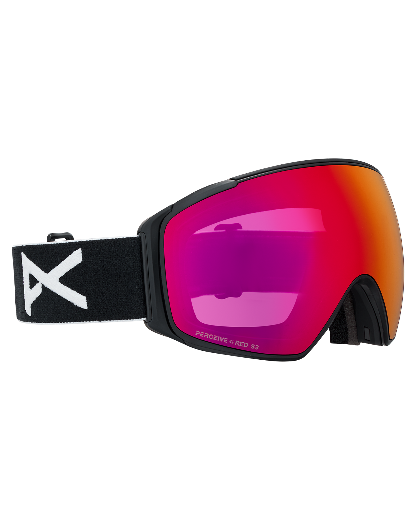 Anon M4S (Toric) Snow Goggles + Bonus Lens + MFI® Face Mask - Black/Perceive Sunny Red Unisex Snow Goggles - Trojan Wake Ski Snow