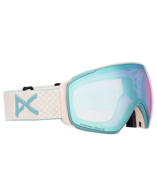 Anon M4S (Toric) Snow Goggles + Bonus Lens + MFI® Face Mask - Oat/Perceive Variable Blue Unisex Snow Goggles - Trojan Wake Ski Snow