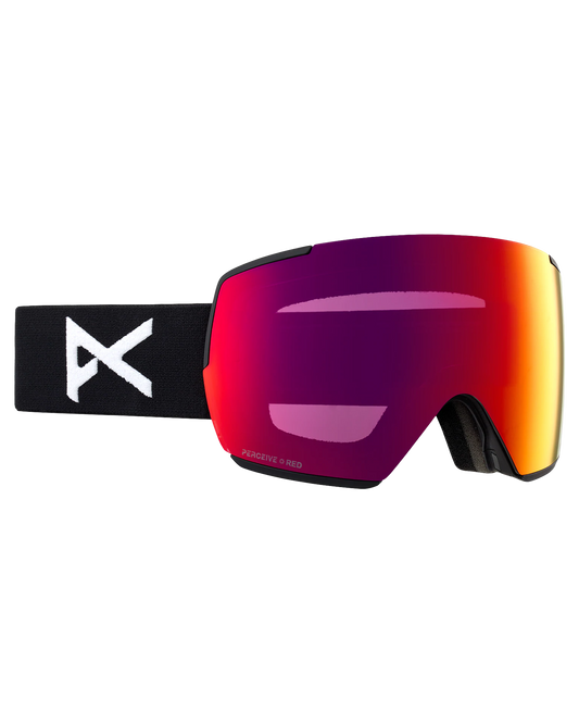 Anon M5 Low Bridge Snow Goggles - Black/Perceive Sunny Red Lens Men's Snow Goggles - Trojan Wake Ski Snow