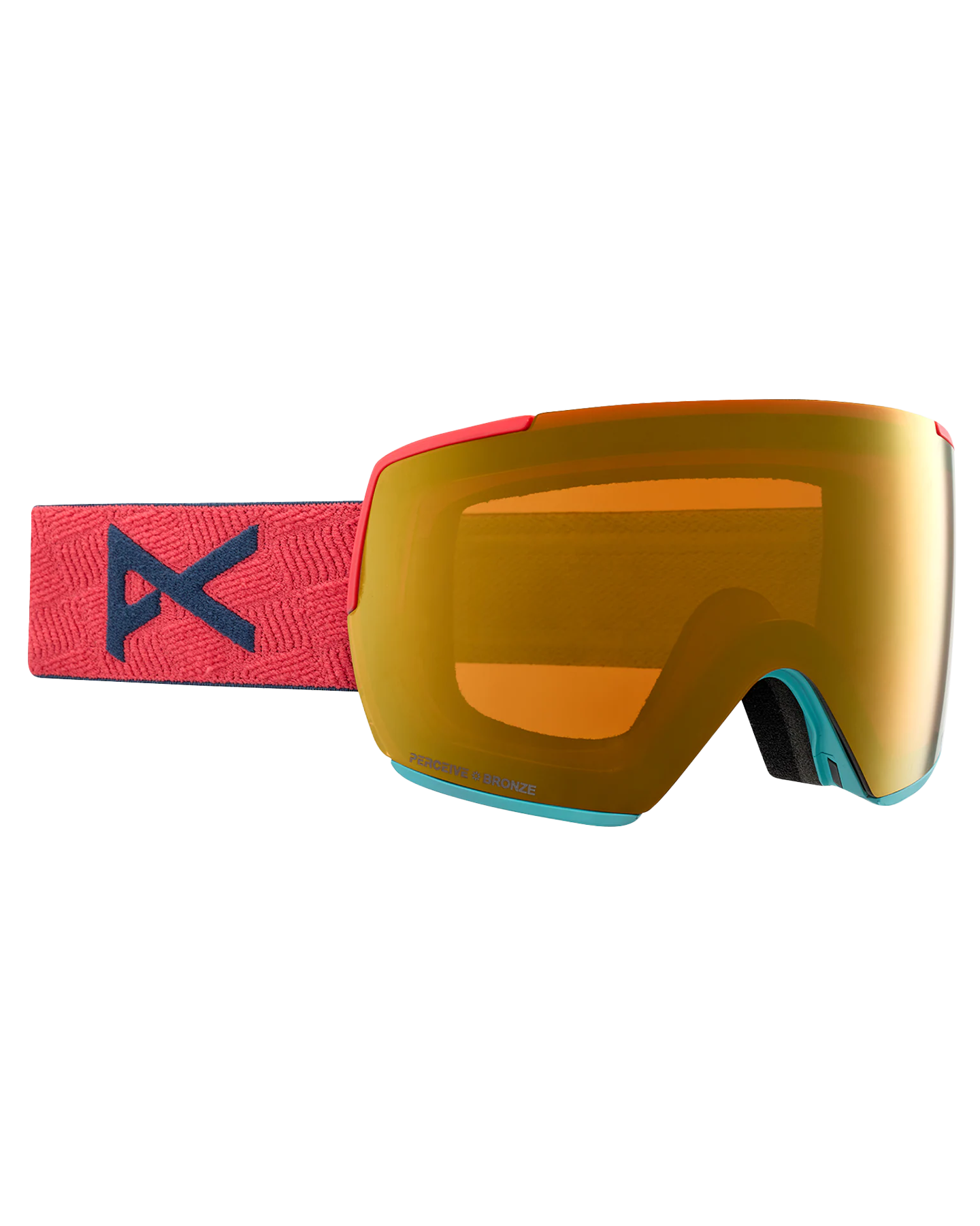 Anon M5 Low Bridge Snow Goggles - Coral/Perceive Sunny Bronze Lens Men's Snow Goggles - Trojan Wake Ski Snow