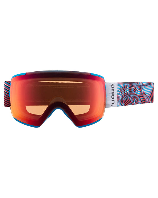 Anon M5 Low Bridge Snow Goggles - Waves/Perceive Sunny Red Lens Snow Goggles - Mens - Trojan Wake Ski Snow